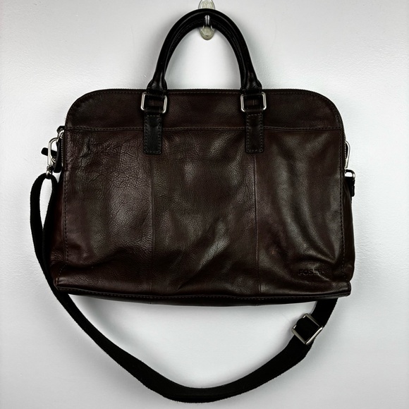 Fossil Mercer Leather Laptop Messenger Briefcase Bag - Picture 8 of 12